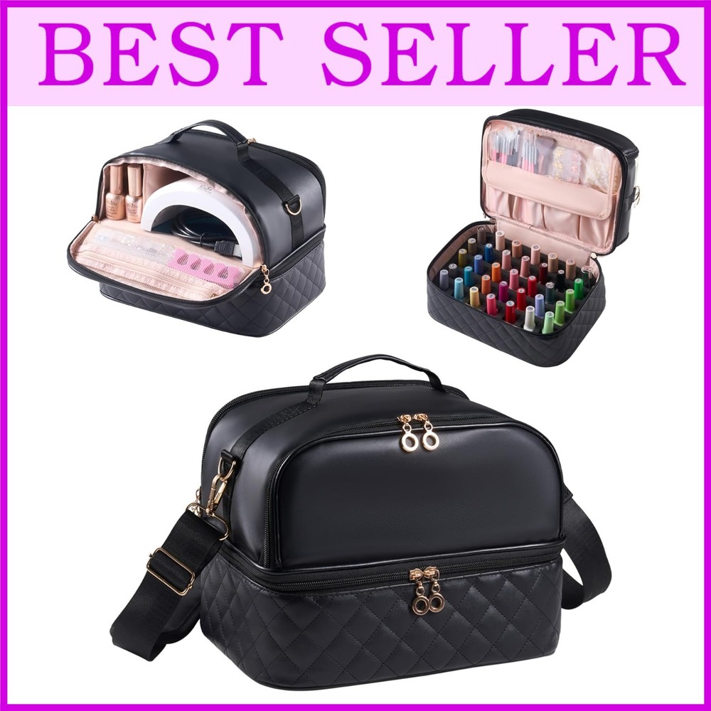 Double Layer Nail Supply Bag, Travel Manicure Kit Organizer