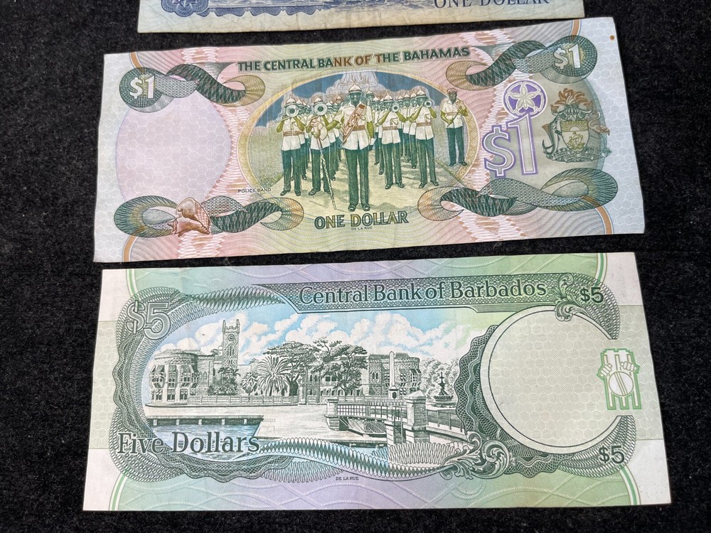 Carribean Countries 3 Banknotes Lot Great Condition