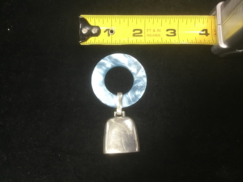 Baby teether rattle with birth data ready to be engraved Web sterling silver