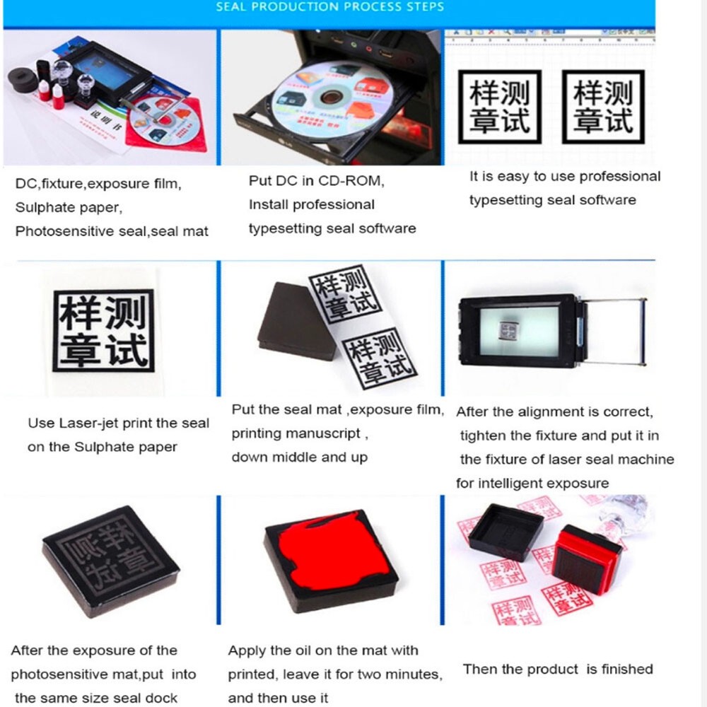 110v Digital Photosensitive seal Flash Stamp Machine Selfinking Stamping Making