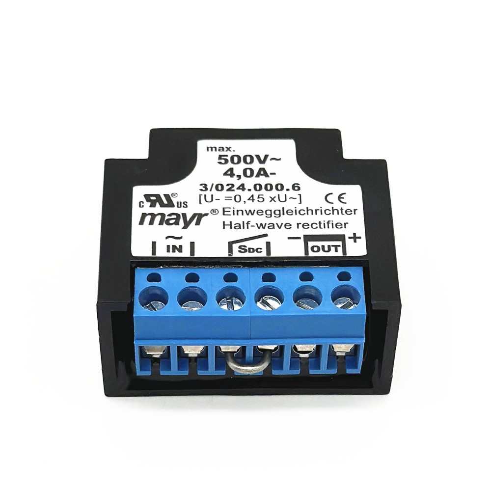 mayr Einweggleichrichter 3/024.000.6 max 500V~4,0A- half-wave rectifier module
