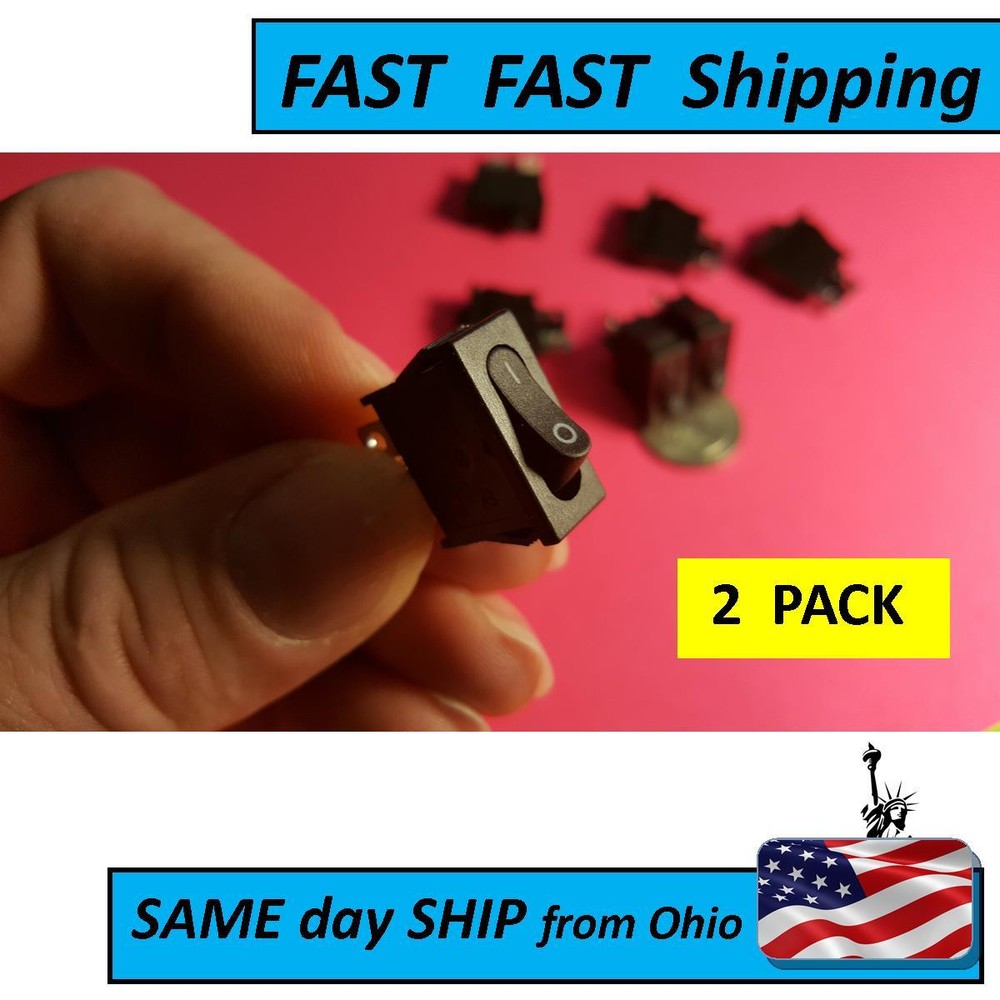 2 PACK - SPST 120 volt AC switch - replacement switch appliances etc.
