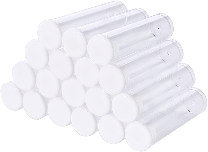 100Pcs Transparent Clear Plastic Small Empty Storage Tubes Bead Container Set...