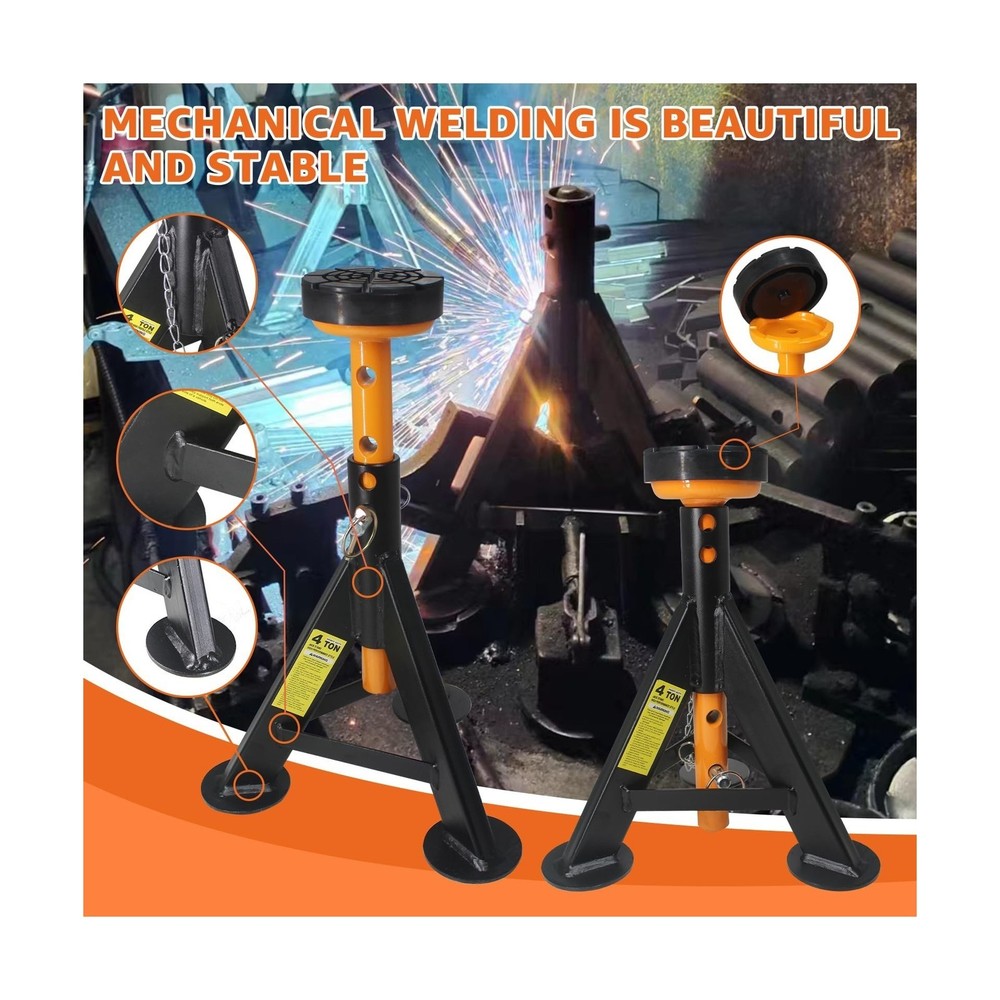 BESTOOL Jack Stands 4 ton, Jack Stand with Security Locking Pins 8,000 lbs Ca...