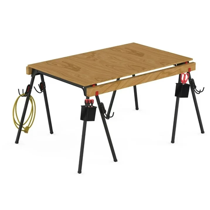 Hyper Tough Hyper Stack Foldable Metal Sawhorse, 450-lb Capacity