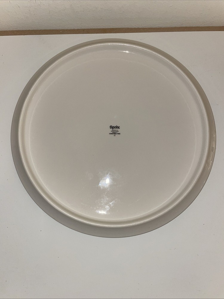 SPODE Christmas Tree~Round Footed Cake Pie Serving Plate~11.5" England