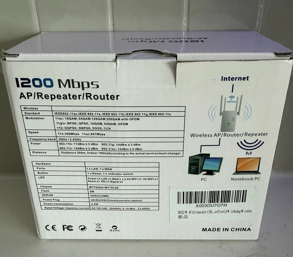 Asaqo 2022 WiFi Extender 1200Mbps