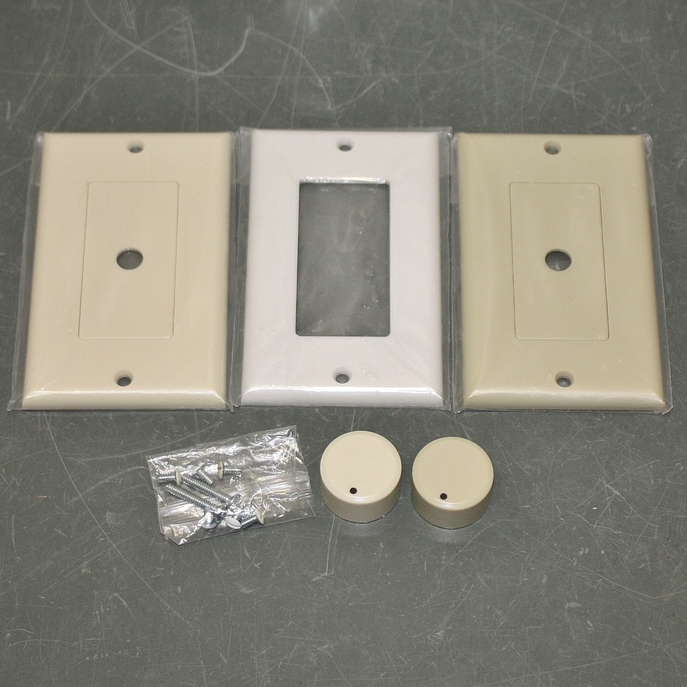 (3) Speco Technologies Volume Control IMP80D, Dial Knob & Plate, White, Almond