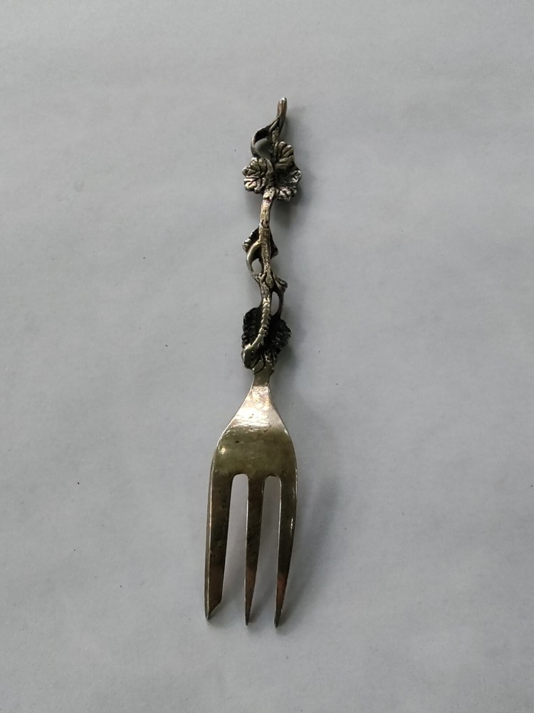 Antique Dutch Silver Cake Fork with Grapevine Pattern Signed H. Hooykaas 1943