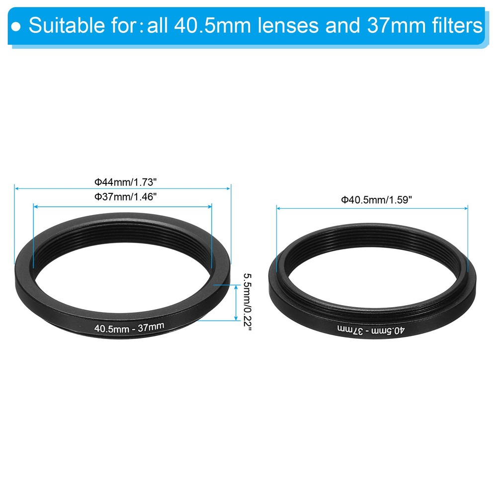 40.5mm-37mm Metal Step Down Ring Camera Lens Filter Adapter Ring Aluminum Filter