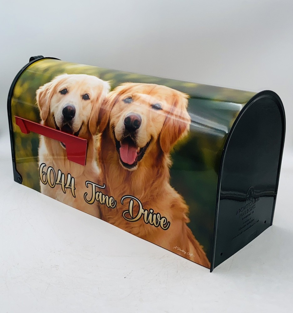 Golden Retriever custom Mailbox, Personalized Farm Mailbox Gift