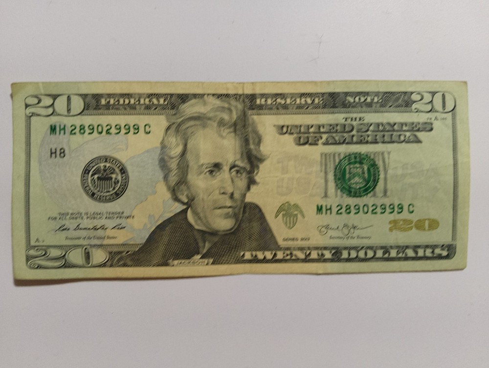 $20 Bill Error - Ink Smear Error on Serial Number And Print Through