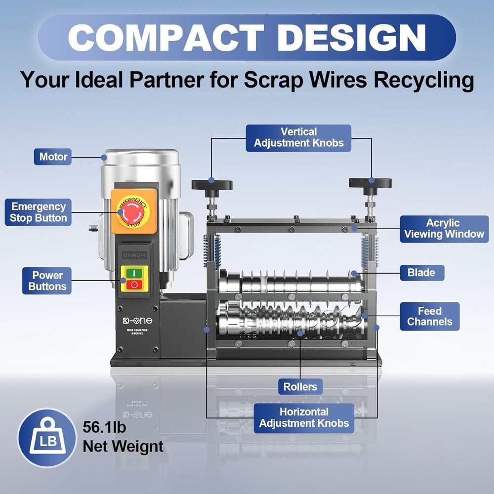 Wire Stripping Machine 0.06-1.5 inch,Visible Stripping Depth Reference,Wire S...