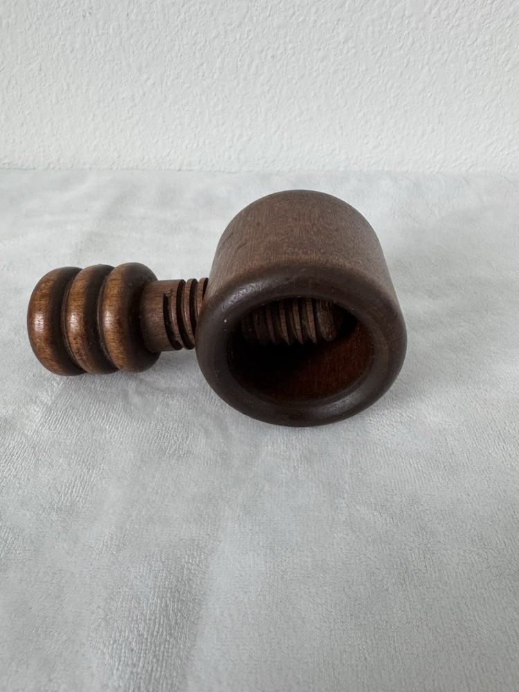 Wood Screw Nutcracker Nut Cracker 5.5” Vintage