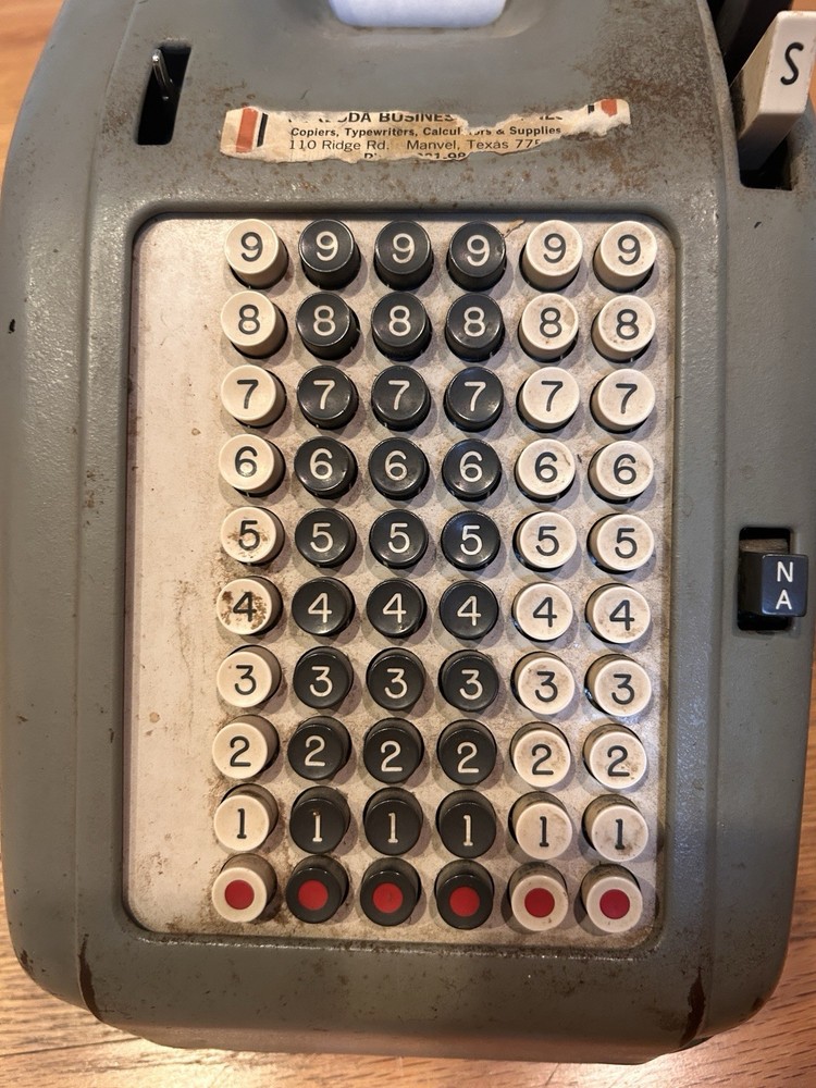 Vintage Adding Machine Calculator With Paper Roll Register