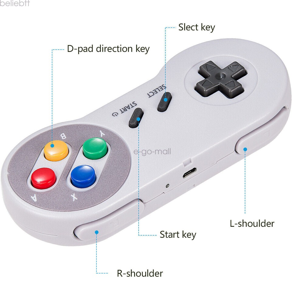 Wireless SNES Controller with Receiver for Super Entertainment System& PC Wins
