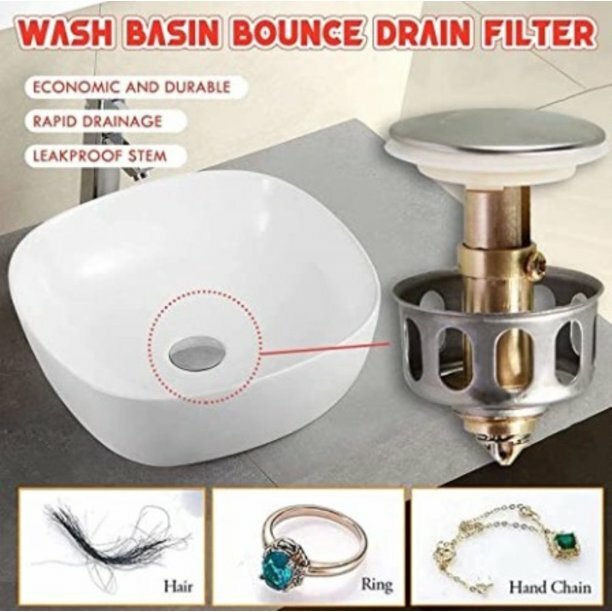 Universal Sink Bounce Drain Filter - NEW