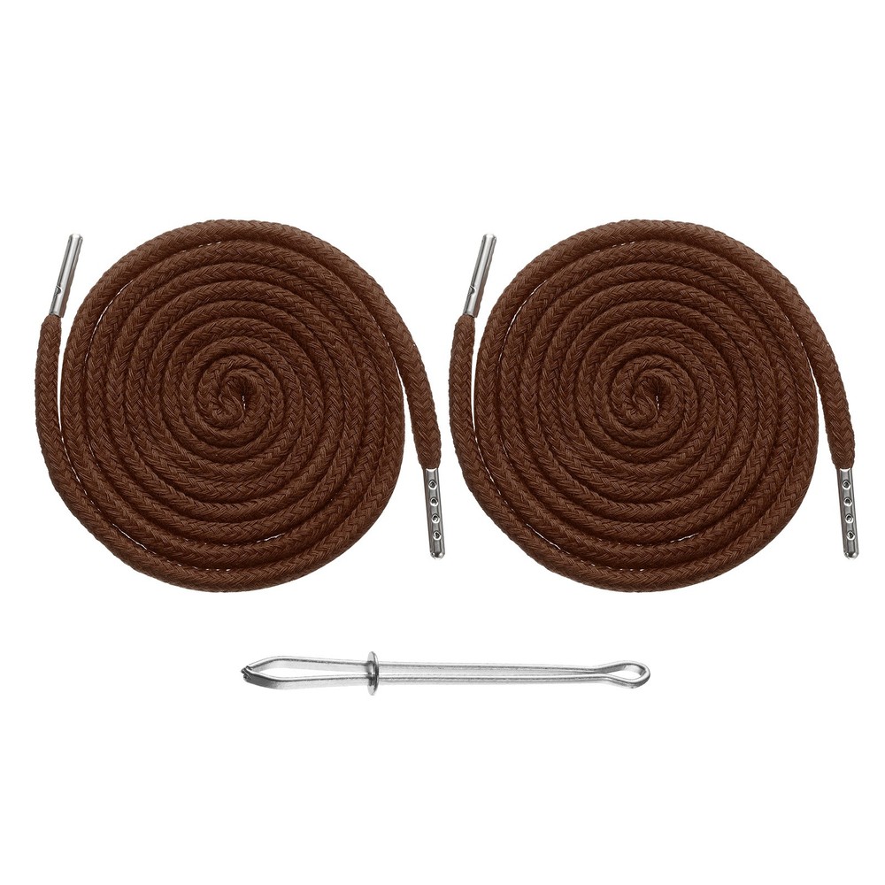 2pcs Drawstring Cords 51" Replacement Drawstring with Threader, Brown