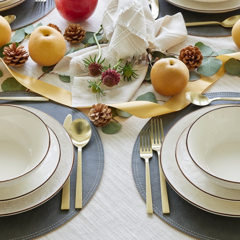 Stoneware Dinnerware Set 12PC Service Four Durable Microwave Dishwasher Safe New