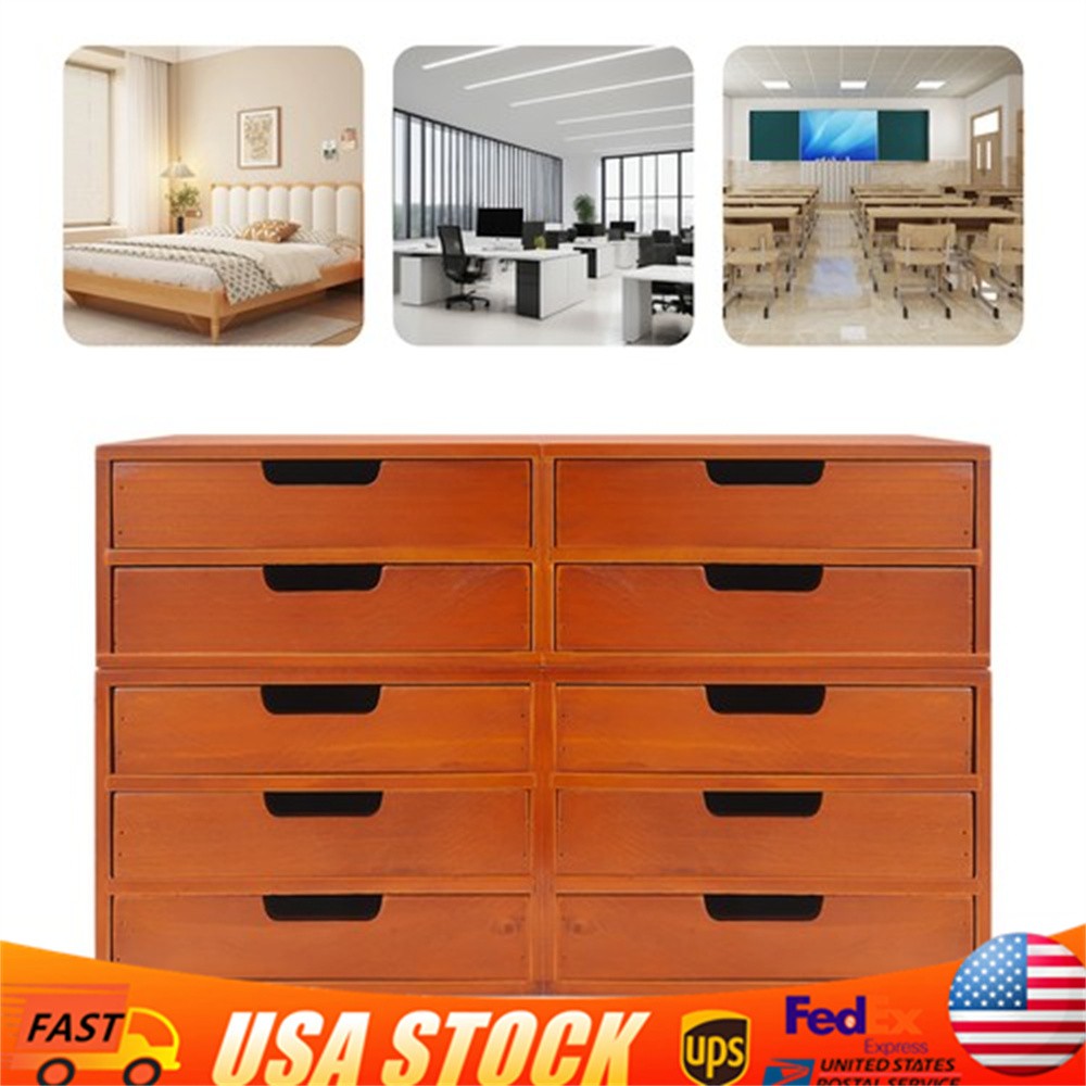 4 Wood Stackable Drawer Cabinet Desktop Storage Cabinet Desk Storage Organizer