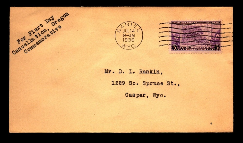 SC# 783 FDC - Typed Cachet - Daniel CDS - L33430