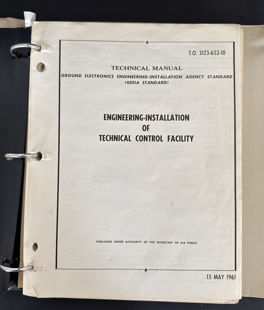 Radiation Inc Technical Manual Engineering Installation Tech Control Center 1961