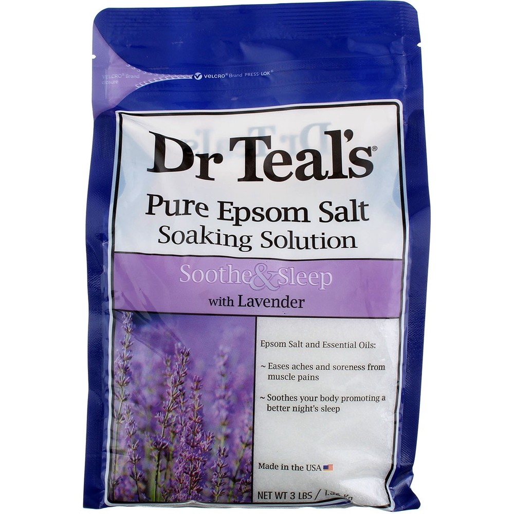 Dr Teal's Pure Epsom Salt Soaking Solution, Lavender, 3 lbs