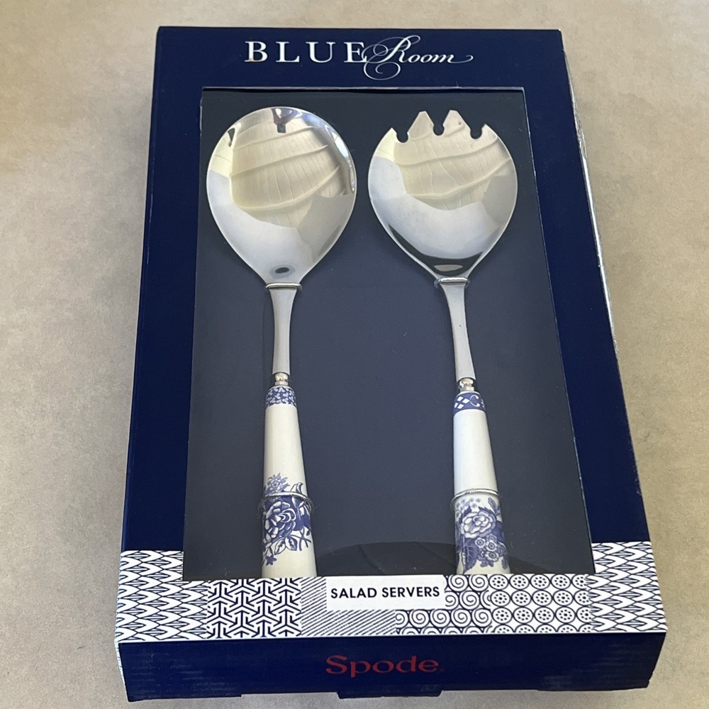 Spode Blue Room salad servers, 2 piece. NEW in BOX