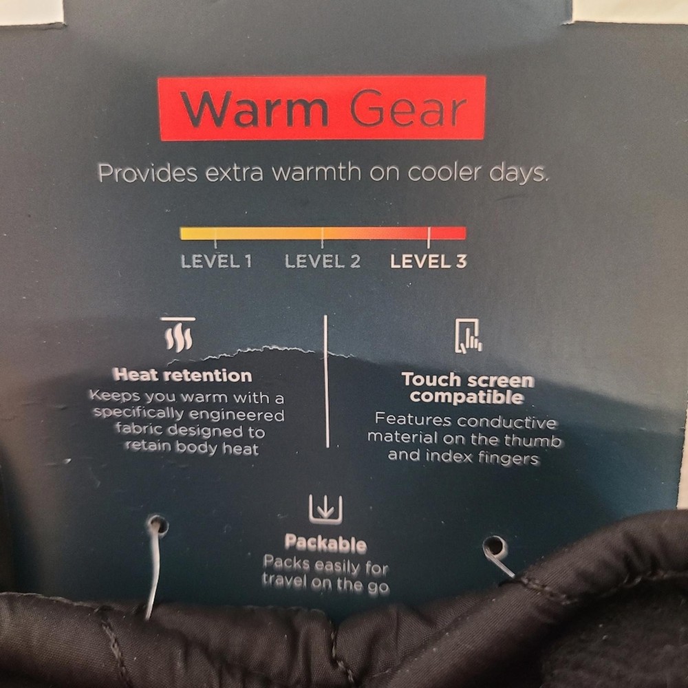 Tek Gear Warm Black Quilted Touch Screen Gloves Size S/M