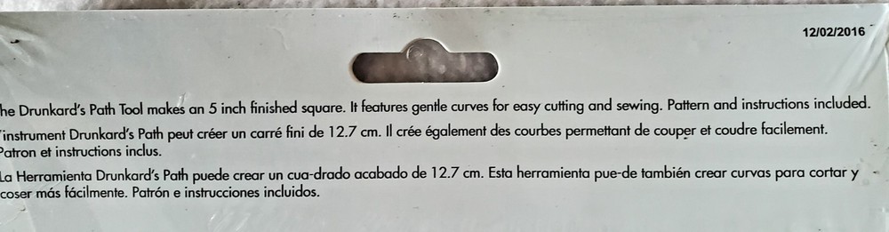 Drunkard's Path Quilting Templates With Pattern 2 Clear Acrylic Tools New