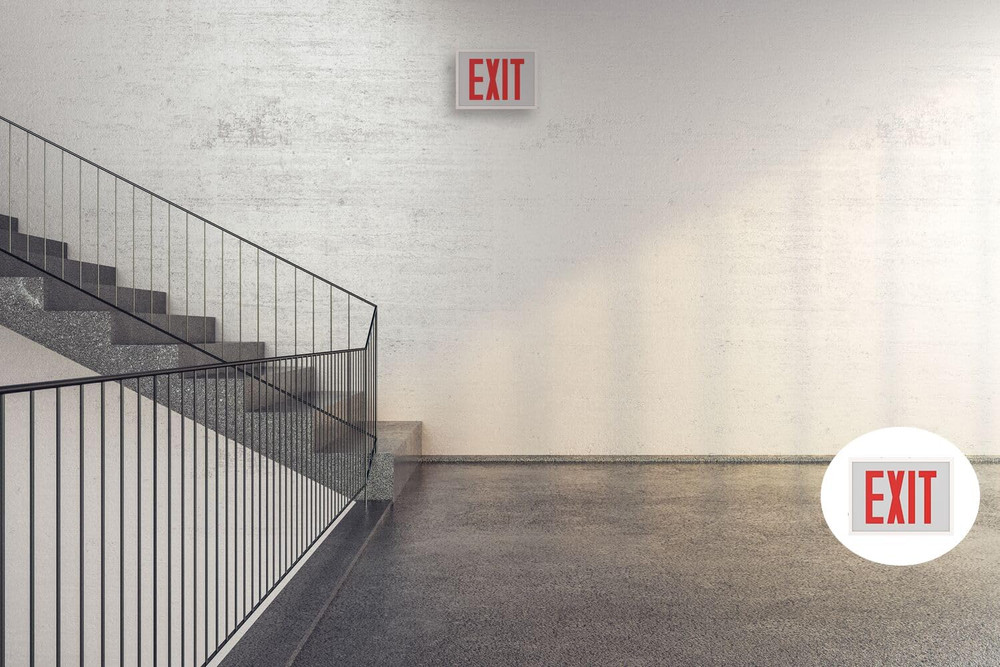 Indura TCE Exit Sign with LED Light Source, Steel Construction, Switchable Red a