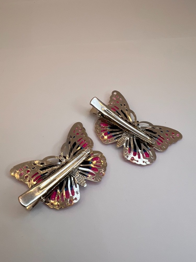Beaded Butterfly Barrettes