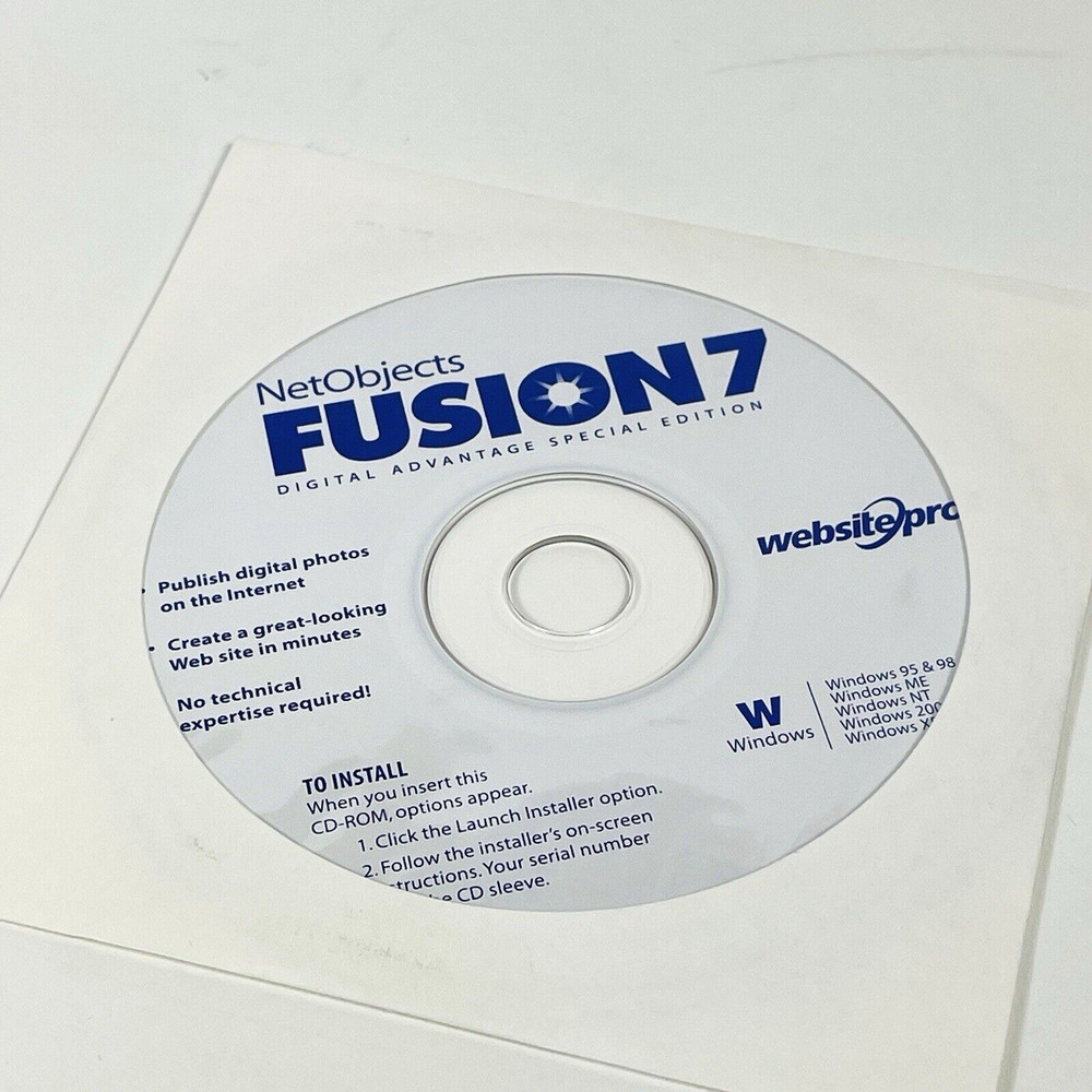 NetObjects Fusion7 Digital Advantage Special Edition PC CD-ROM Software