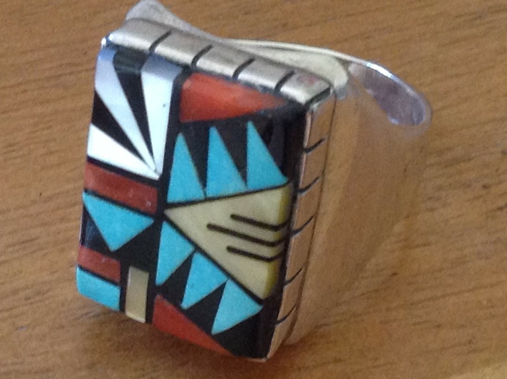 Vintage ZUNI inlaid ring