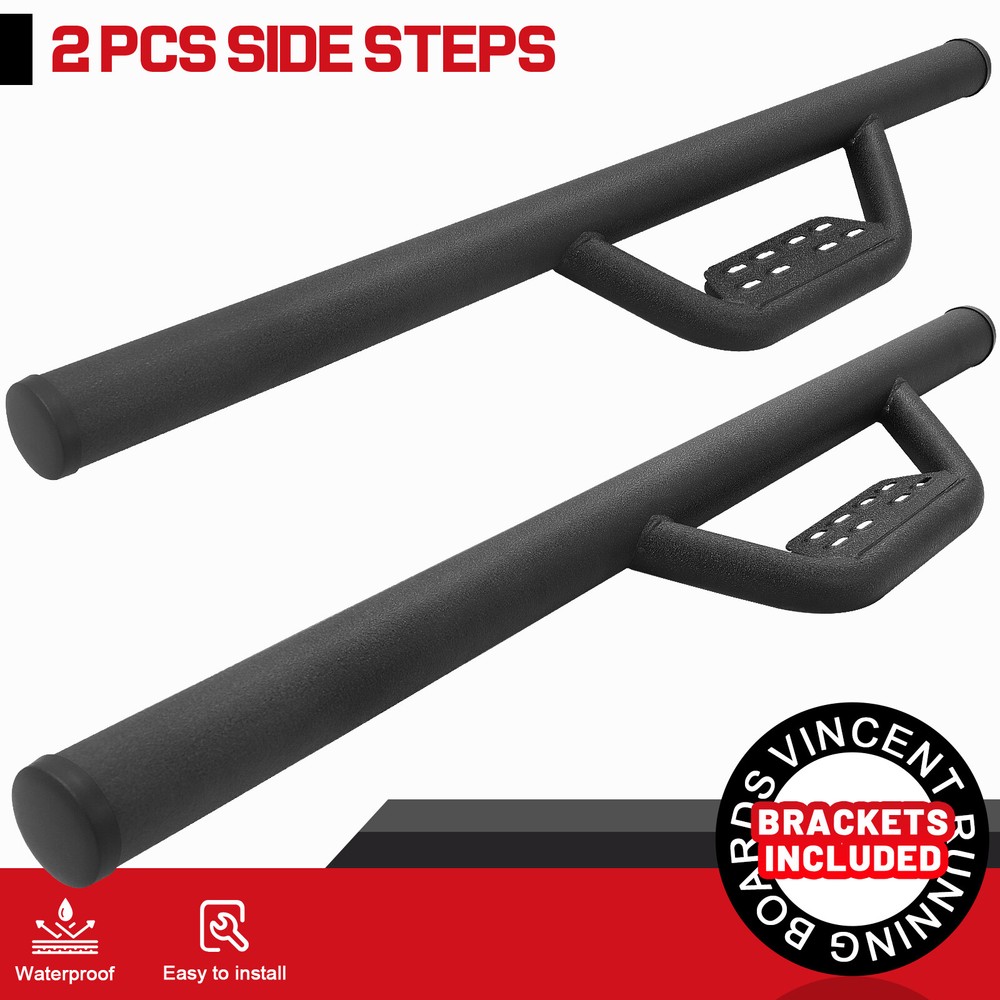 For 09-18 Dodge Ram 1500 Regular Cab Side Step BOC Running Board Nerf Bar BLK