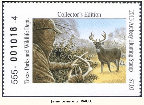 D2K Texas Archery Stamp 2013 ($7.00)