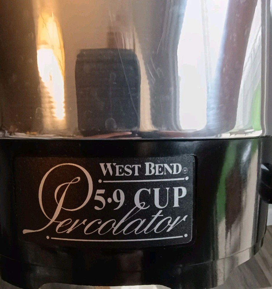 WEST BEND Automatic 9 Cup Coffee Maker Percolator Vintage Tested WORKS -