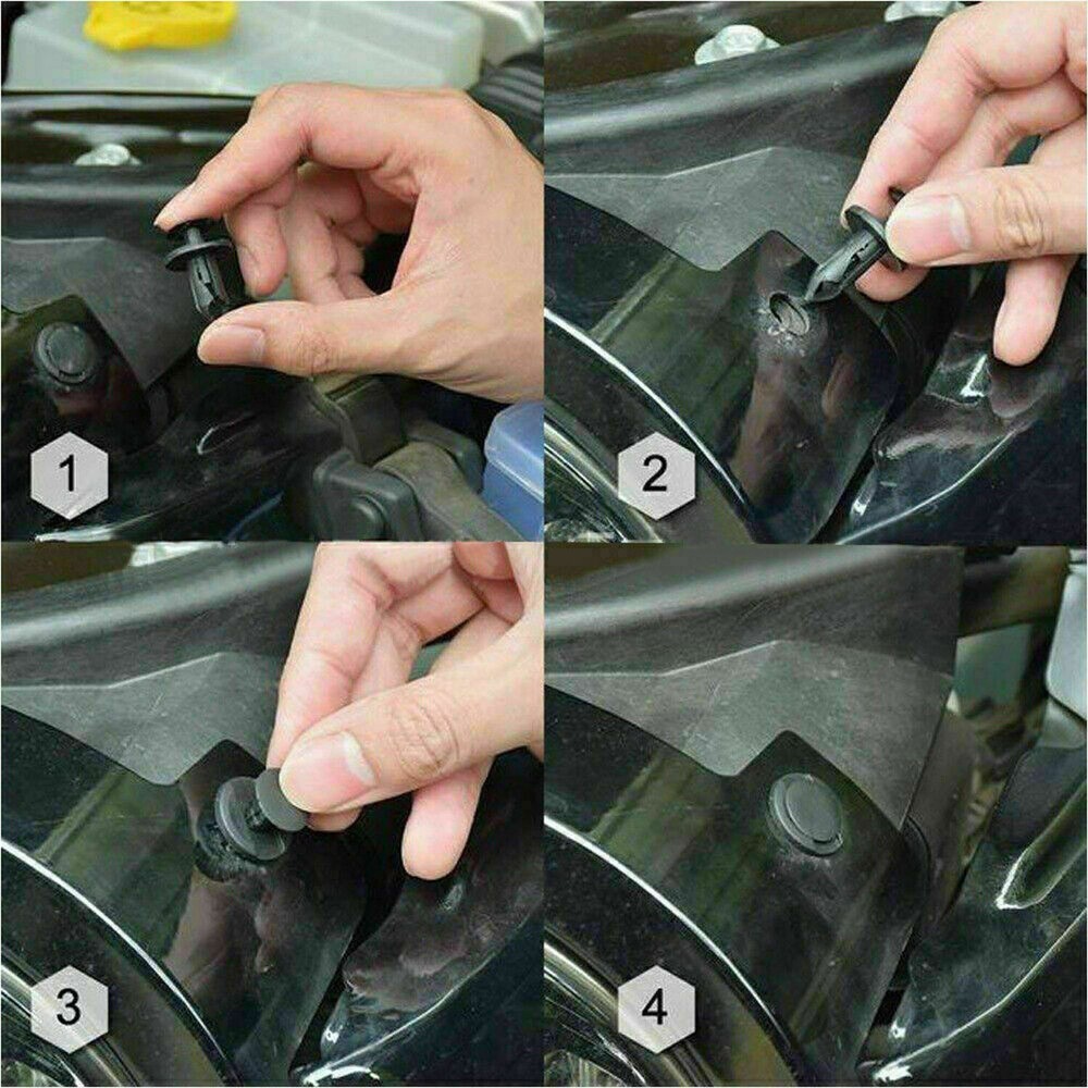8mm Bumper Clips Retainer Rivets Fastener Plastic Push 100Pcs