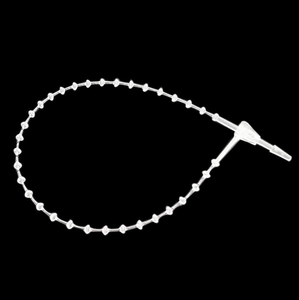 5" Pin Adjustable Security Beaded Loop Tie Plastic Paper Prices Tag Fasteners