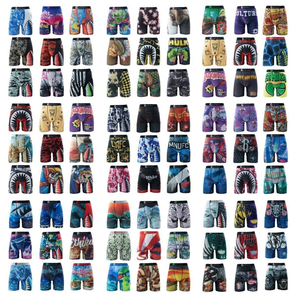 3Pack 5Pack 6Pack 9Pack Ethika Men's The Staple Boxer Briefs (Random color)