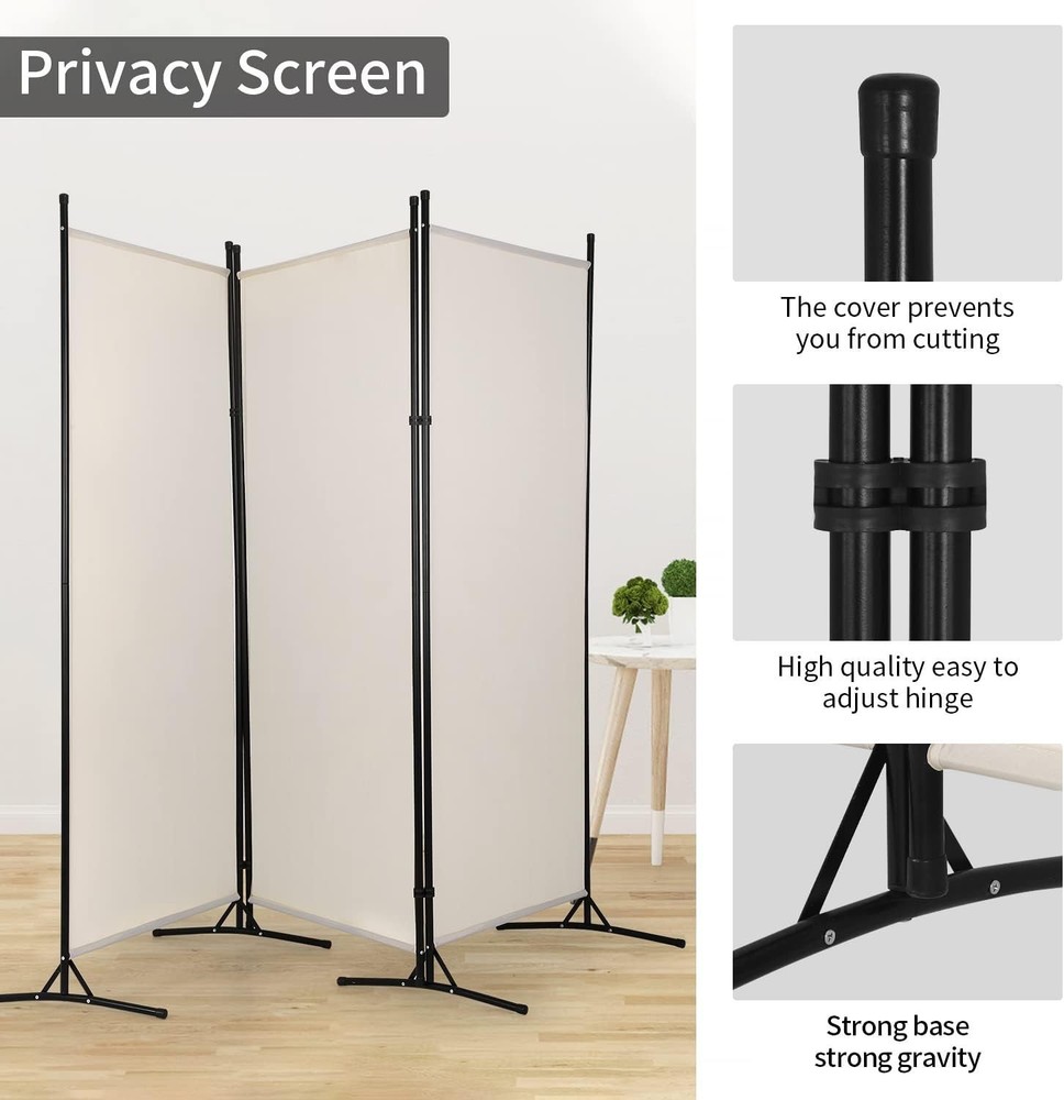 3 Panel Room Divider Folding Privacy Screen 5.9FT Partition Room Separators W/
