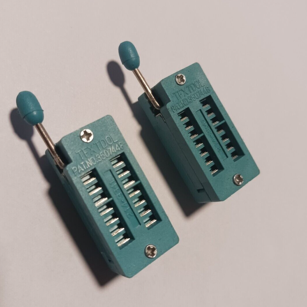 2x 14 ZIF ZIP IC Test DIP Board Socket US Stock!