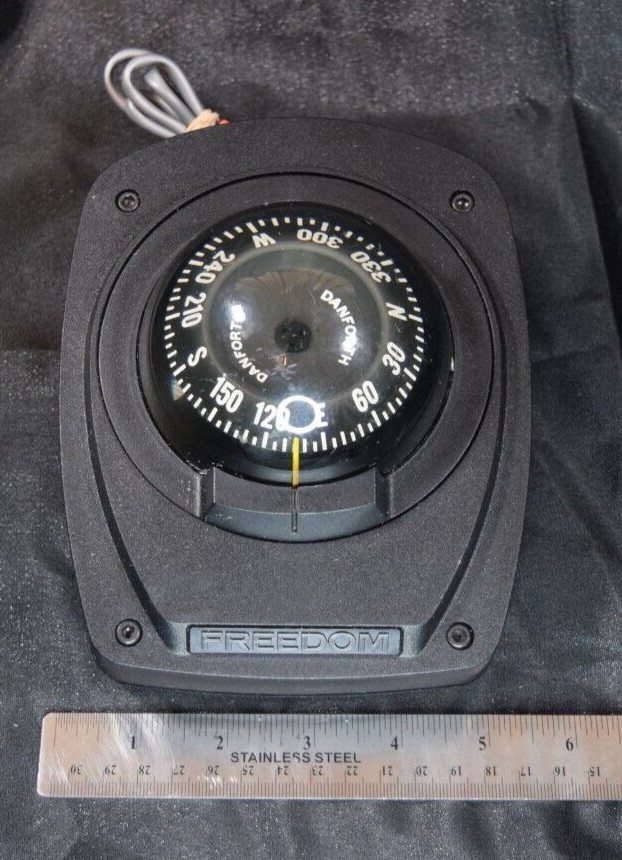 Danforth Freedom Maritime Marine Compass Surface Mount 12v Red Light Functions