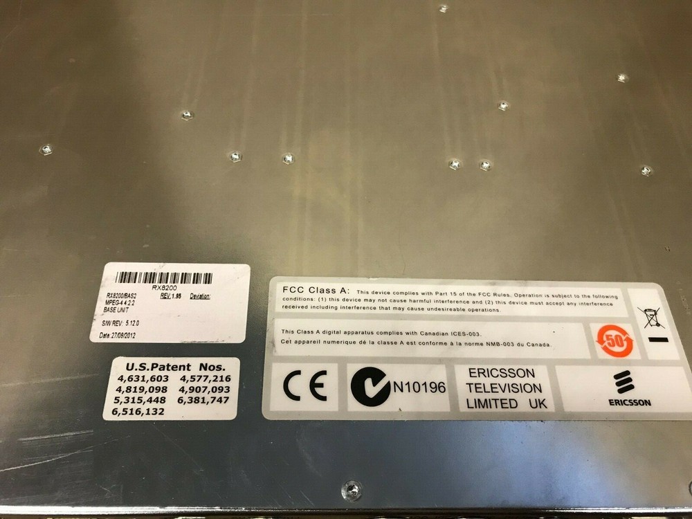 Ericsson MediaKind Tandberg MPEG2/4 422 4:2:2 HD DVB-S2 Decoder Receiver RX8200