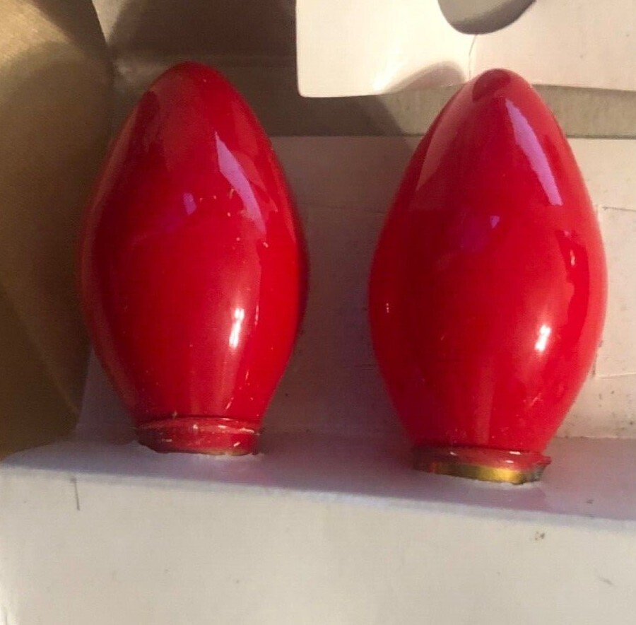 Ceramic Red Or Orange C7 Replacement Bulbs for Christmas Light Set SHIPS FREE