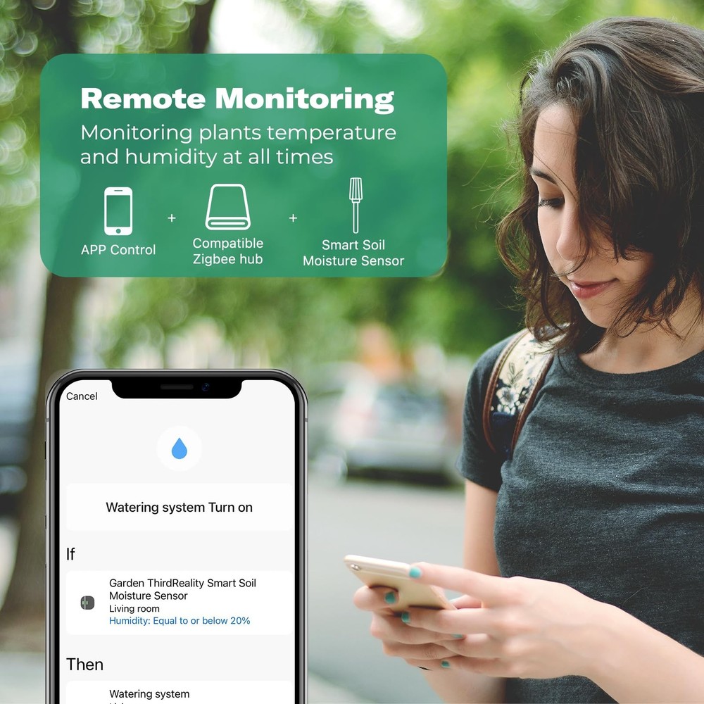 THIRDREALITY Smart Soil Moisture Sensor,Zigbee hub Needed,Accurate Measure,Ca...
