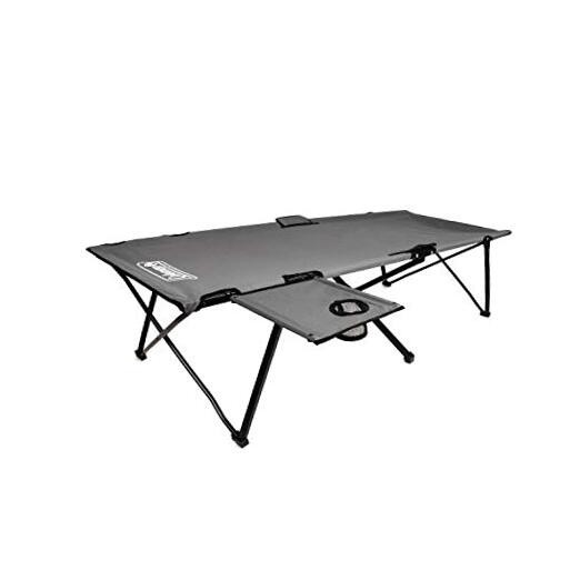 Pack-Away Big ‘n Tall Camping Cot with Removable Side Table, Extra Wide Cot