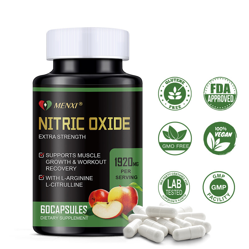 MENXI Nitric Oxide Capsules 1920mg 60ct - Energy Circulation Exercise Boost