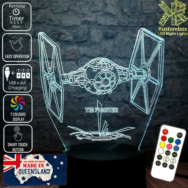 TIE FIGHTER E2 BIG GUN 3D LED Night Light 7 Colour Change Room Lamp