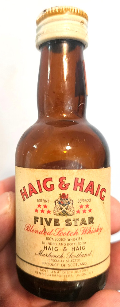 Haig & Haig Five Star Blended Scotch Whisky 1/10th empty pint bottle double buzz